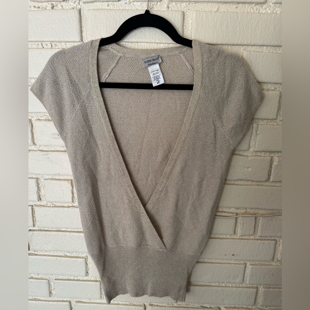Guess Light Beige V-Neck Sweater